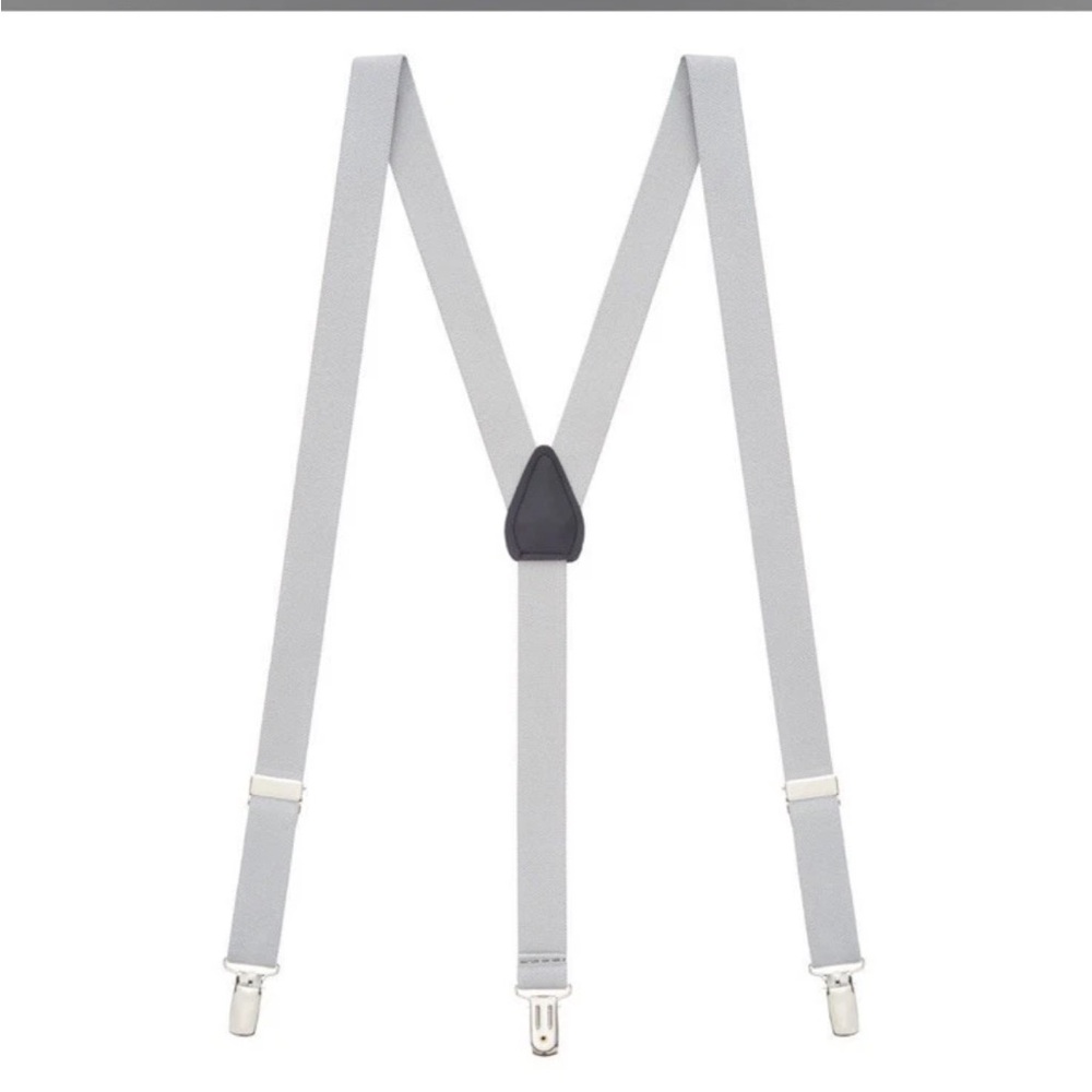 Elegant White Men's Suspenders & Bow Tie Set
